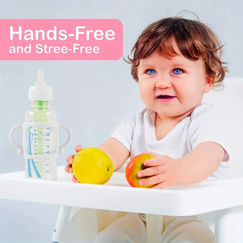 Silicone Bottle Handle For Narrow Baby Bottles, Easy Grip Handle, Can Accommodate Most Bottles - BPA-free Soft Silicone