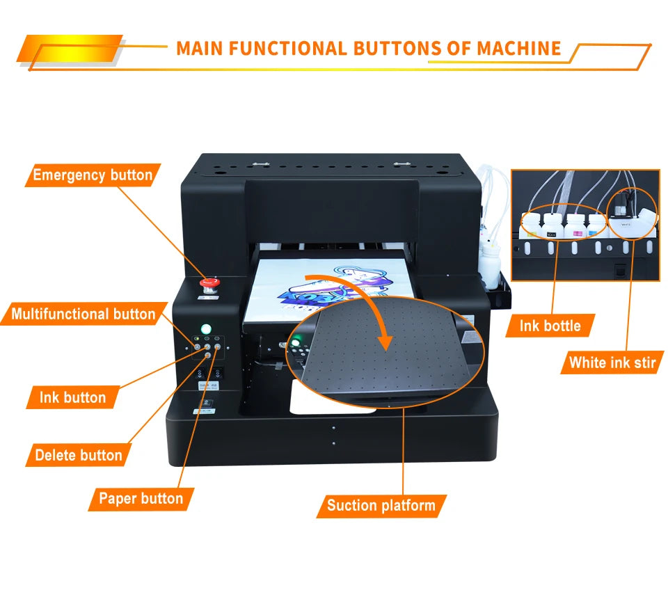 DTG Printer A3 L805 DTG Flatbed Printer Direct Print to Clothes A3 DTF T-shirt Printing Machine A3 DTG Direct to Garment Printer