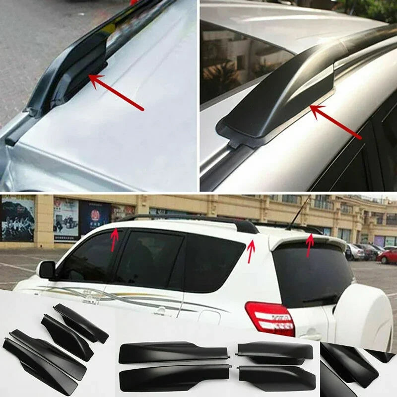 4pcs Car Roof Rack Cover Bar Rail End Shell Cap Protector Guard for Toyota RAV4 XA30 2006-2012