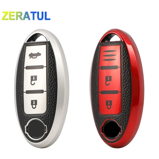 Leather TPU Shell Car Key Cover Case for Nissan Qashqai J10 J11 X-Trail T31 T32 Kicks Tiida Pathfinder Murano Note Juke Infiniti