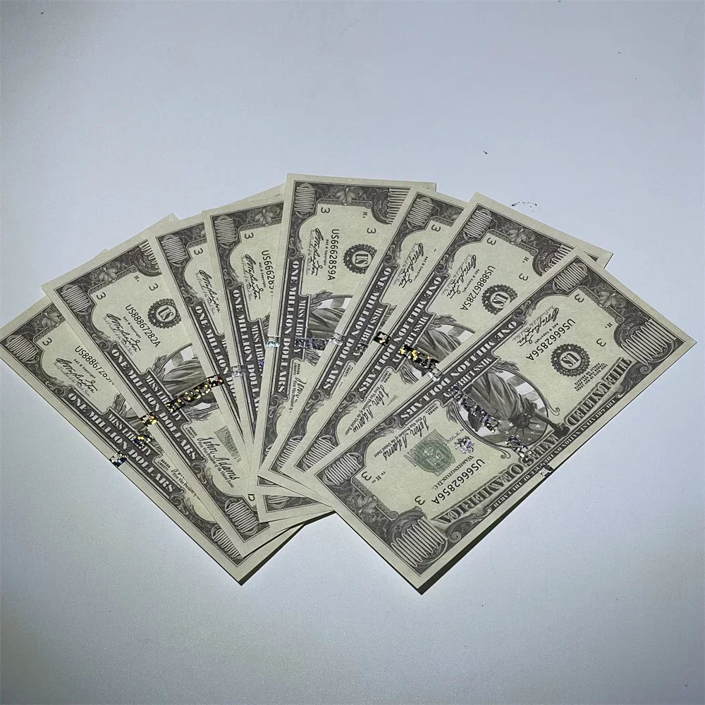 10PCS /100PCS American One Million Dollar Paper Statue of Liberty UV Anti-counterfeiting Serial Number Banknote Collection Usa