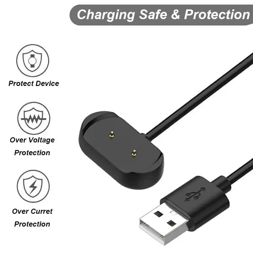 Charger for Amazfit Bip 3/ Bip 3 Pro/ GTS 4 Mini/ Bip U Pro/GTS 2/ GTR 2/ GTS2 Mini/ GTS 2e/ T-Rex Pro Charging Magnet Cable 1m