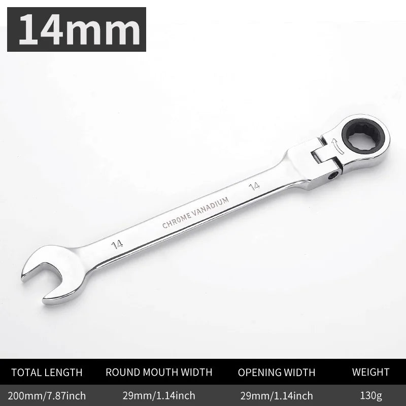 Flexible  Action Wrench Spanner Nut Tool Head  Metric Spanner Open End and Ring Wrenches Tool