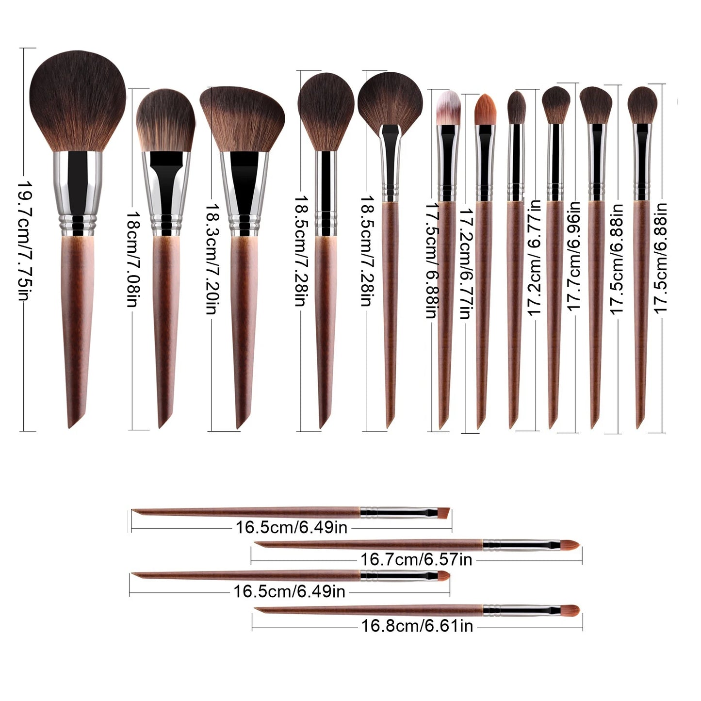 15PCS Makeup Brushes Set Premium Synthetic Kabuki Foundation Concealers Powder Blush Blending Face Eye Shadows Brush Set