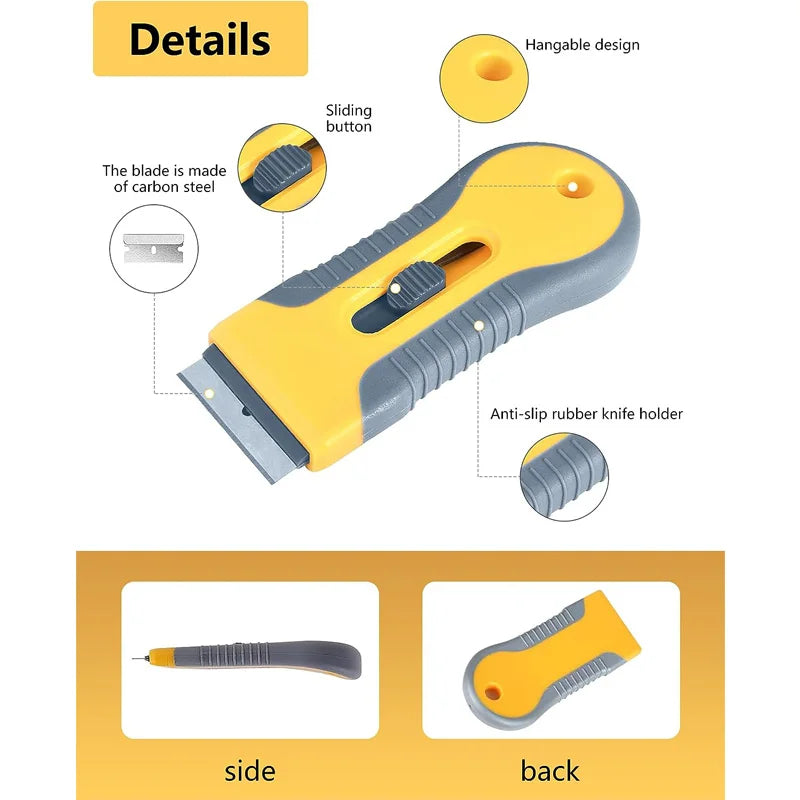 21Pcs/set Razor Blade Scraper for Car Glass with Extra Blades Car Sticker Lables Remover Tool Window Glass Cleaning Squeegee