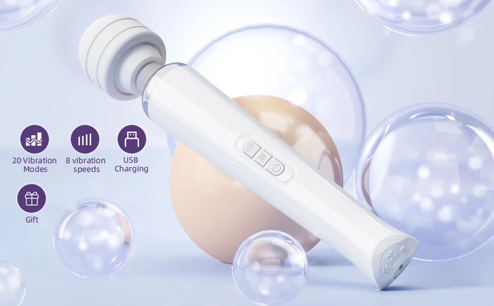 Powerful Magic Wand Vibrator for Women Big AV Body Massager G Spot Clitoris Stimulator USB Charging Adult Sex Toys for Woman