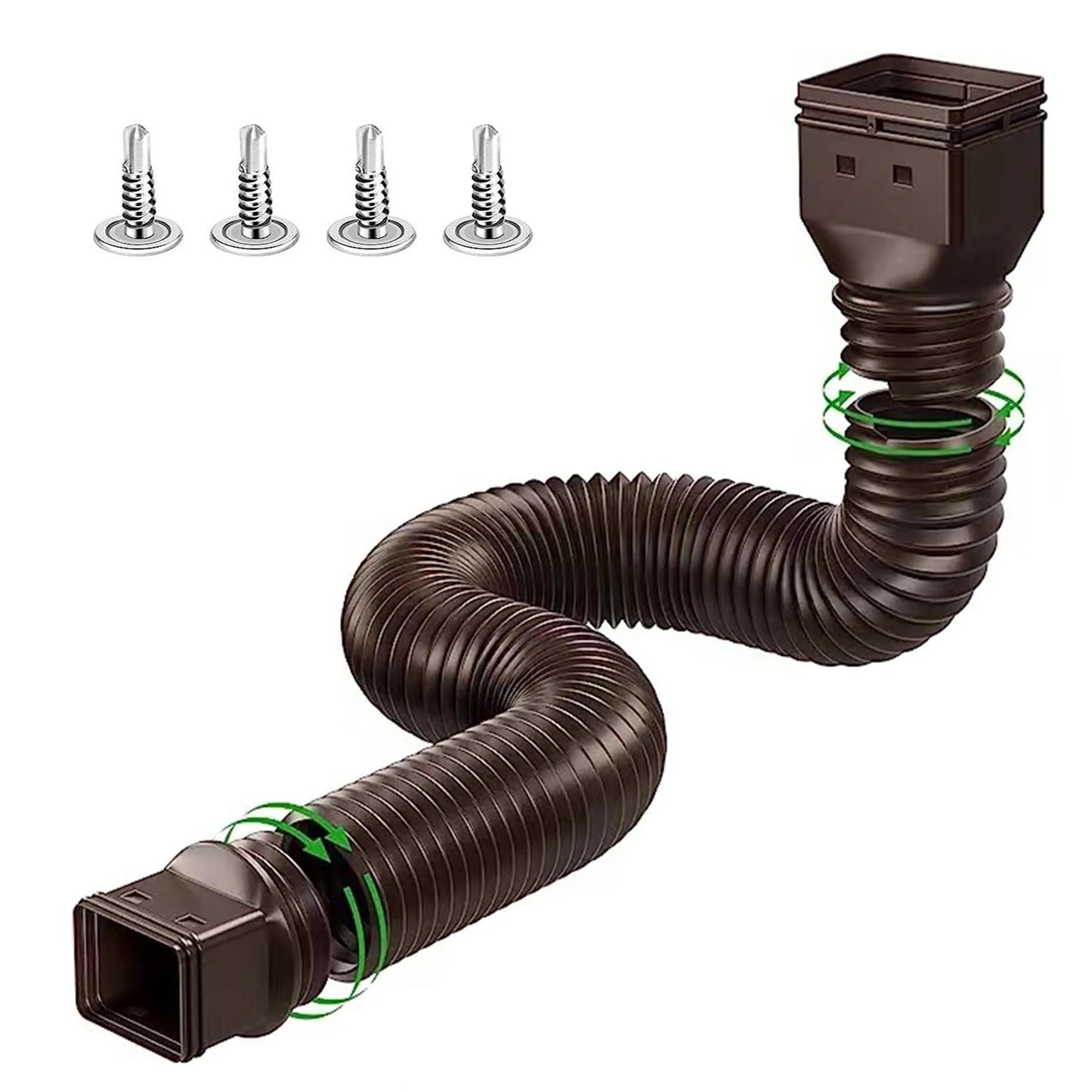 Rain Gutter Downspout Extensions Flexible Drain Downspout Extender Connector with 3x4in and 2x3in Connectors Screws for Included