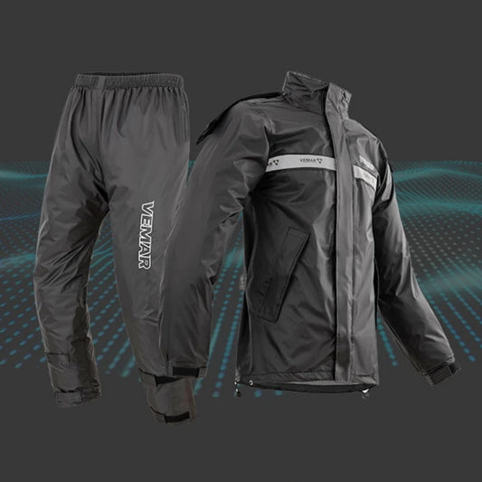 2-Piece/Set VEMAR Jacket and Pants Motorcycle Rain Suit - Extreme Weather Protection Men Women Raincoat for Moto Riders
