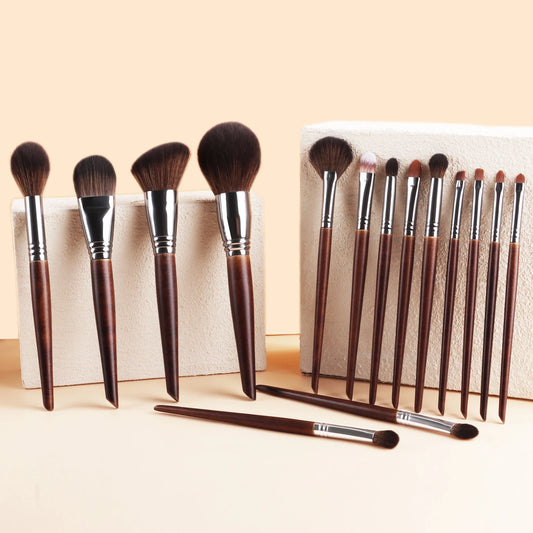 15PCS Makeup Brushes Set Premium Synthetic Kabuki Foundation Concealers Powder Blush Blending Face Eye Shadows Brush Set