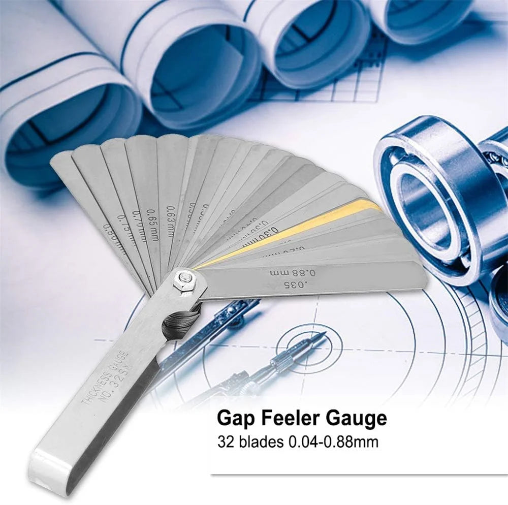 1PC Feeler Gauge, 32 Blades Feeler Stainless Steel Feeler Gauge for Measurement for Measuring Thickness for Handwork Universal