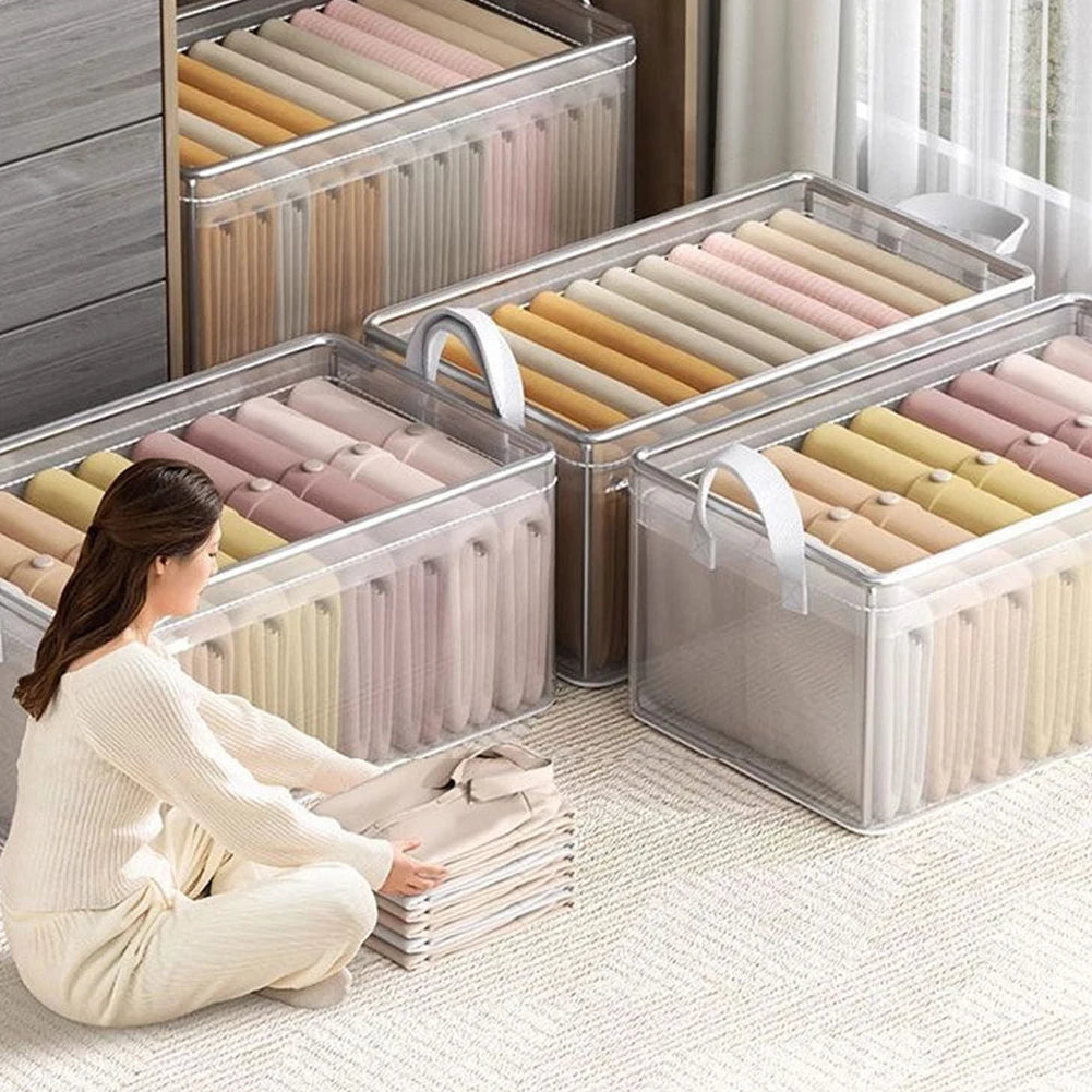 Foldable Anti Mold Transparent Clothing Storage Bag with Lid for Seasonal Storage, Moving Packaging,wardrobe Storage,and Storage