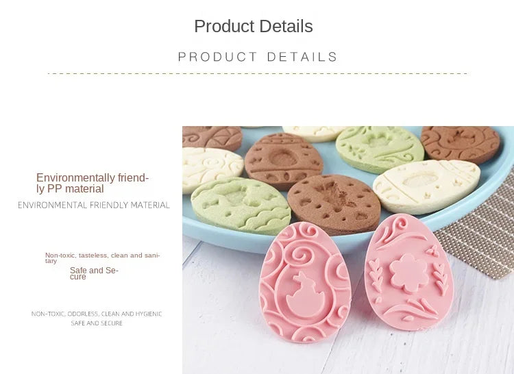 8/9Pcs DIY Easter Sauce Sandwich Biscuit Mold Cartoon Bunny Egg Cookie Cutters 3D Baking Cookie Mold Stamp Cake Decorating Tools