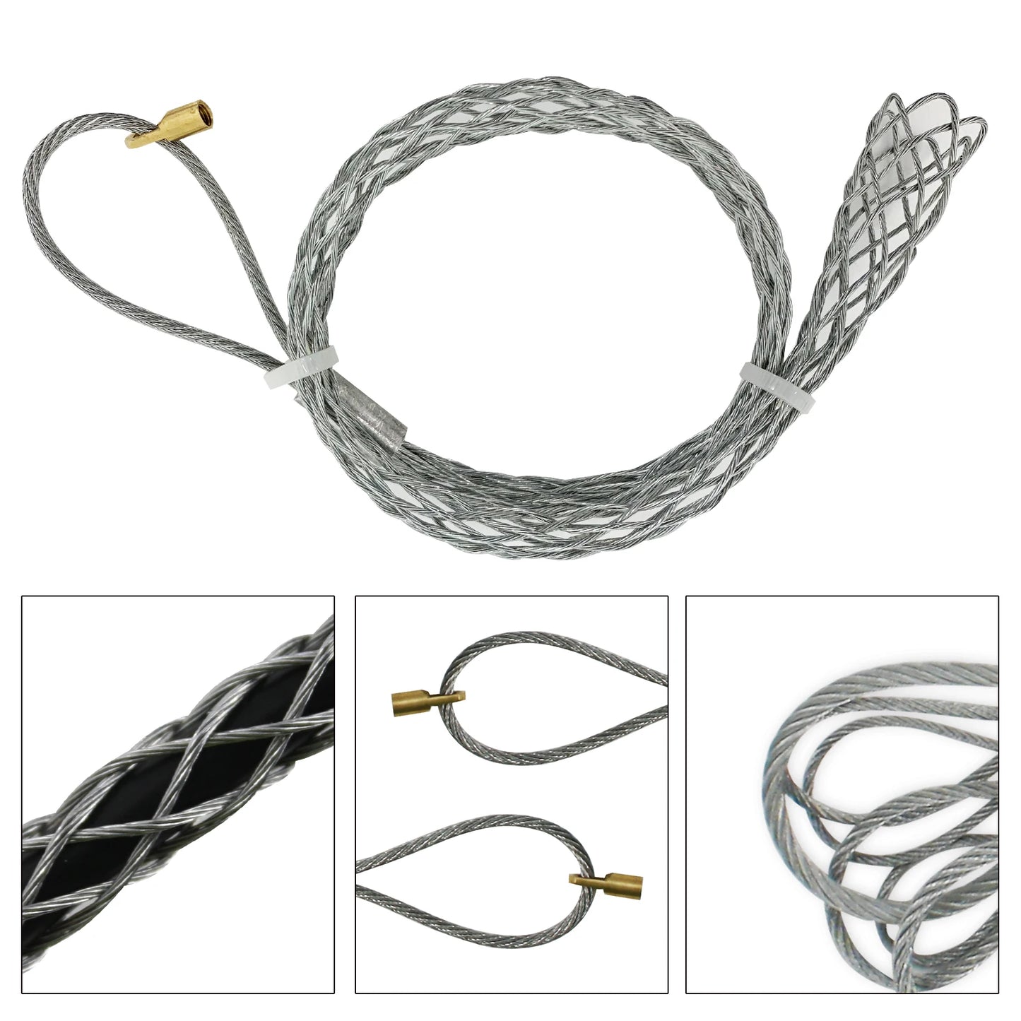m5 Copper Head Cable Pulling Socks Mesh Puller Tools Accessories Antislip Pipe Conduit Cable Puller Grips Net Cover For 4-25mm