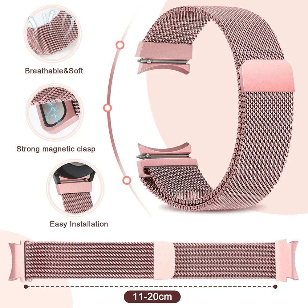 No gap Bracelet for Samsung Galaxy Watch 7 6 5 4 44mm 40mm/6 Classic 47mm 43 46mm Metal Magnetic Strap for Watch 5 Pro 45mm Band