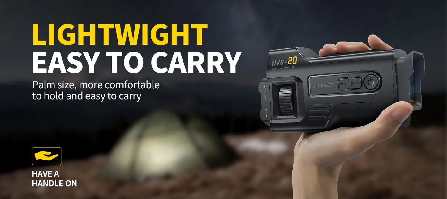 FNIRSI Telescope NVS-20 4K HD Monocular Night Vision Goggles 6X Digital Zoom 300m Hunting Camping Scope Day and Night Dual Use