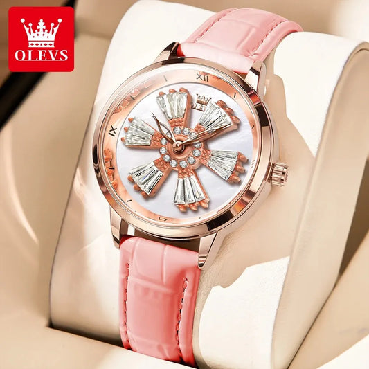 OLEVS A WOMEN'S Quartz Watch with a Rotating Dial 5579