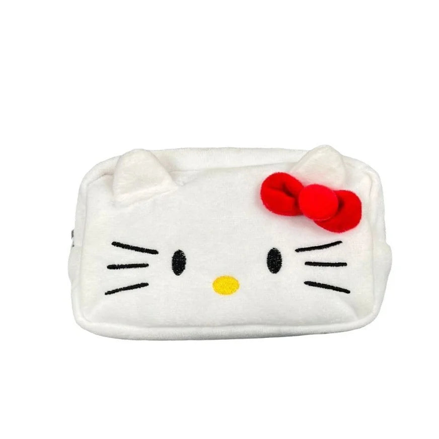 Hot Sale Sanrio Kitty Pen Case Ins Japanese Cartoon Stationery Female Student Large Capacity Pencil Case High Beauty Makeup Bag