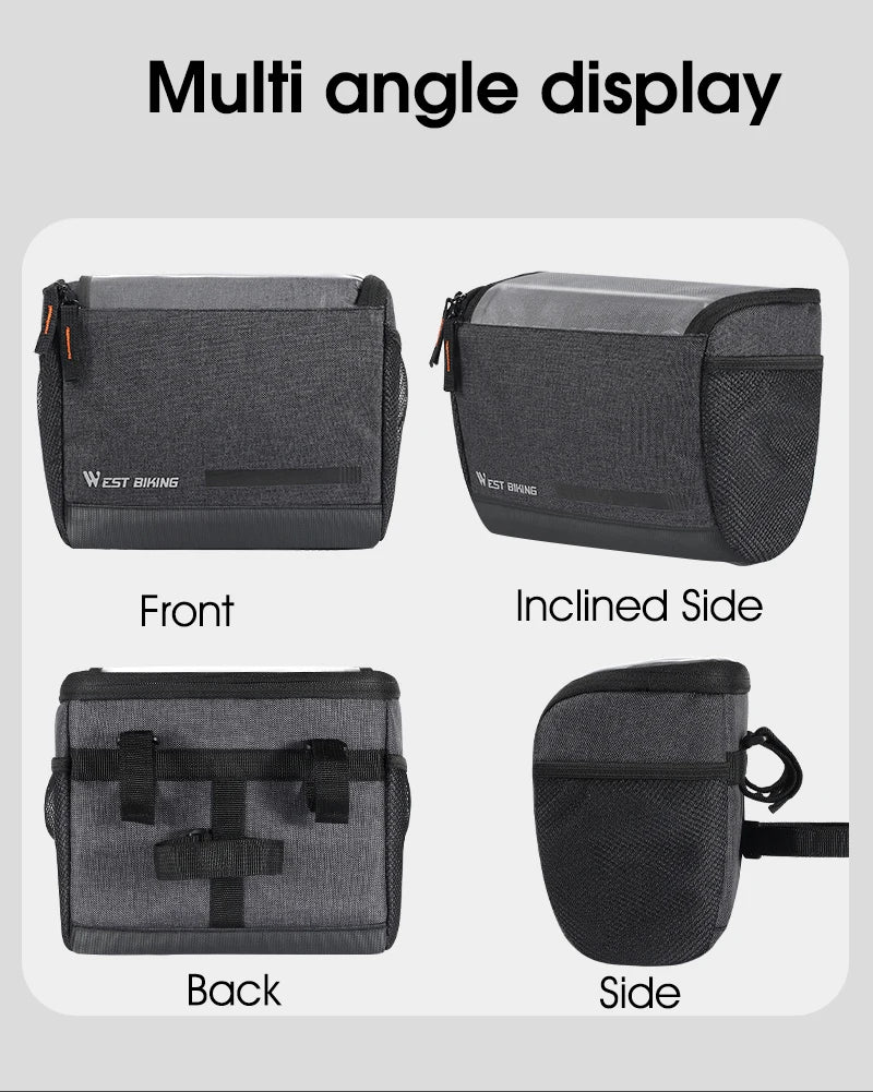 WEST BIKING 4.5L Bike Front Bag Touch Screen Phone Handlebar Bag Insulated Bicycle Cooler Bag MTB Road Cycling Accessories