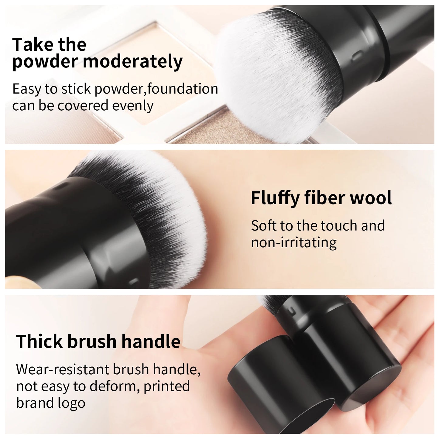 1pcs Retractable Blush Brush Kabuki Foundation Brush Soft Fluffy Powder Contour Makeup Brushes Portable Makeup Tools