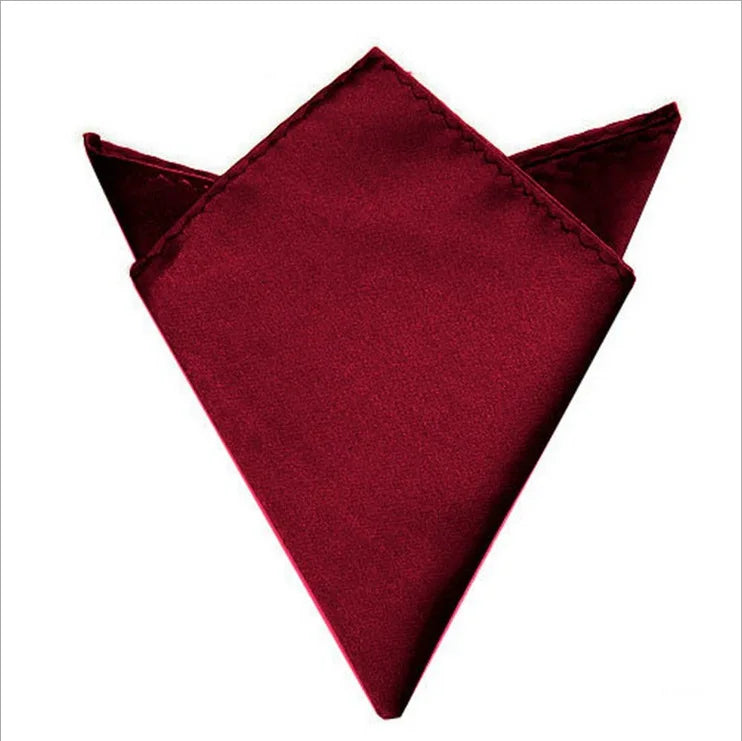 Luxury Men's Handkerchief Solid Color White Black Red Hankies Polyester Hanky Business Pocket Square Chest Towel 22*22CM