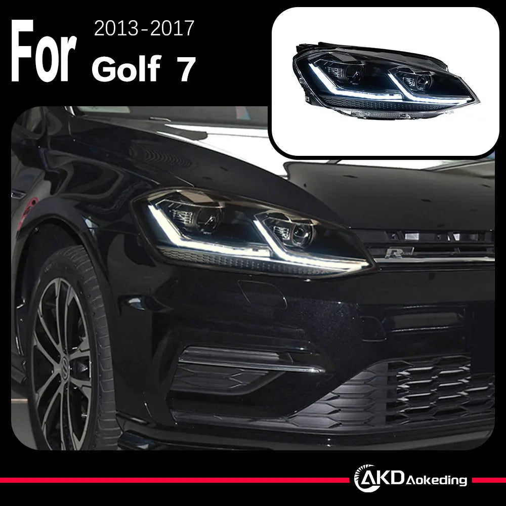 AKD Car 2 PCS Model For Golk7 Golf 7 MK7 Upgrade 7.5 Design 2013-2017 Head lamps LED Headlight LED Dual Projector face lift