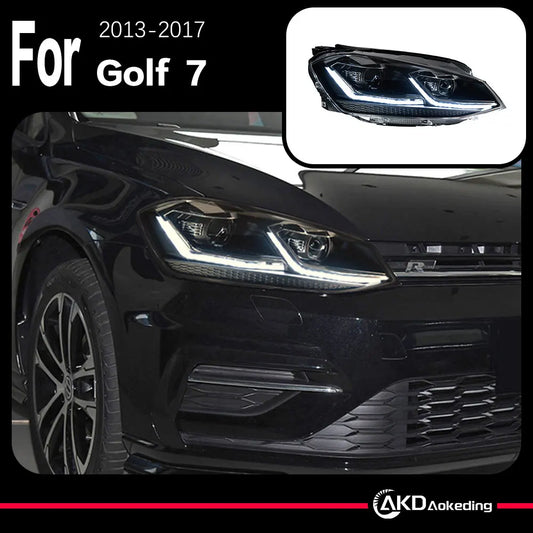 AKD Car 2 PCS Model For Golk7 Golf 7 MK7 Upgrade 7.5 Design 2013-2017 Head lamps LED Headlight LED Dual Projector face lift