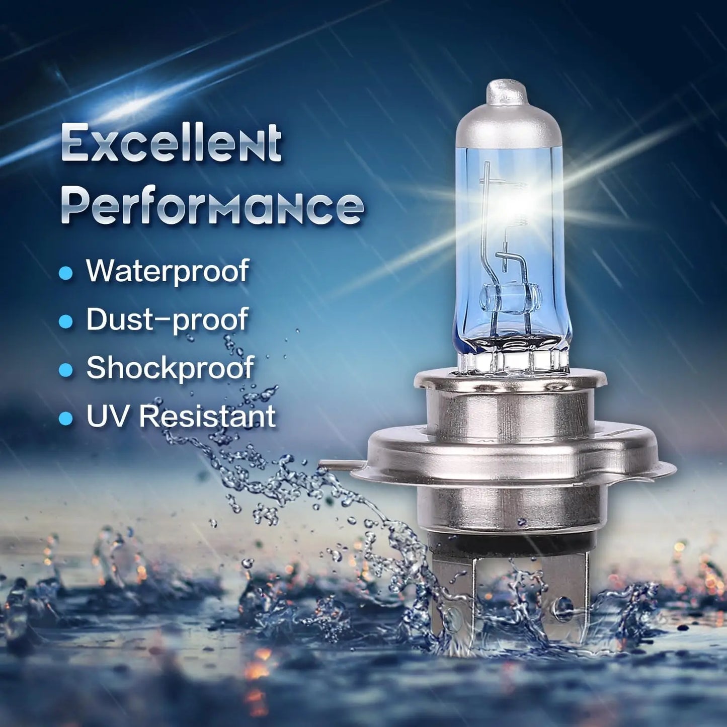 H7 Halogen Headlight Bulbs, Standard High Beam or Low Beam or Fog Light Bulb, DC 12V 55W 5000K White Headlight Replacement Bulbs