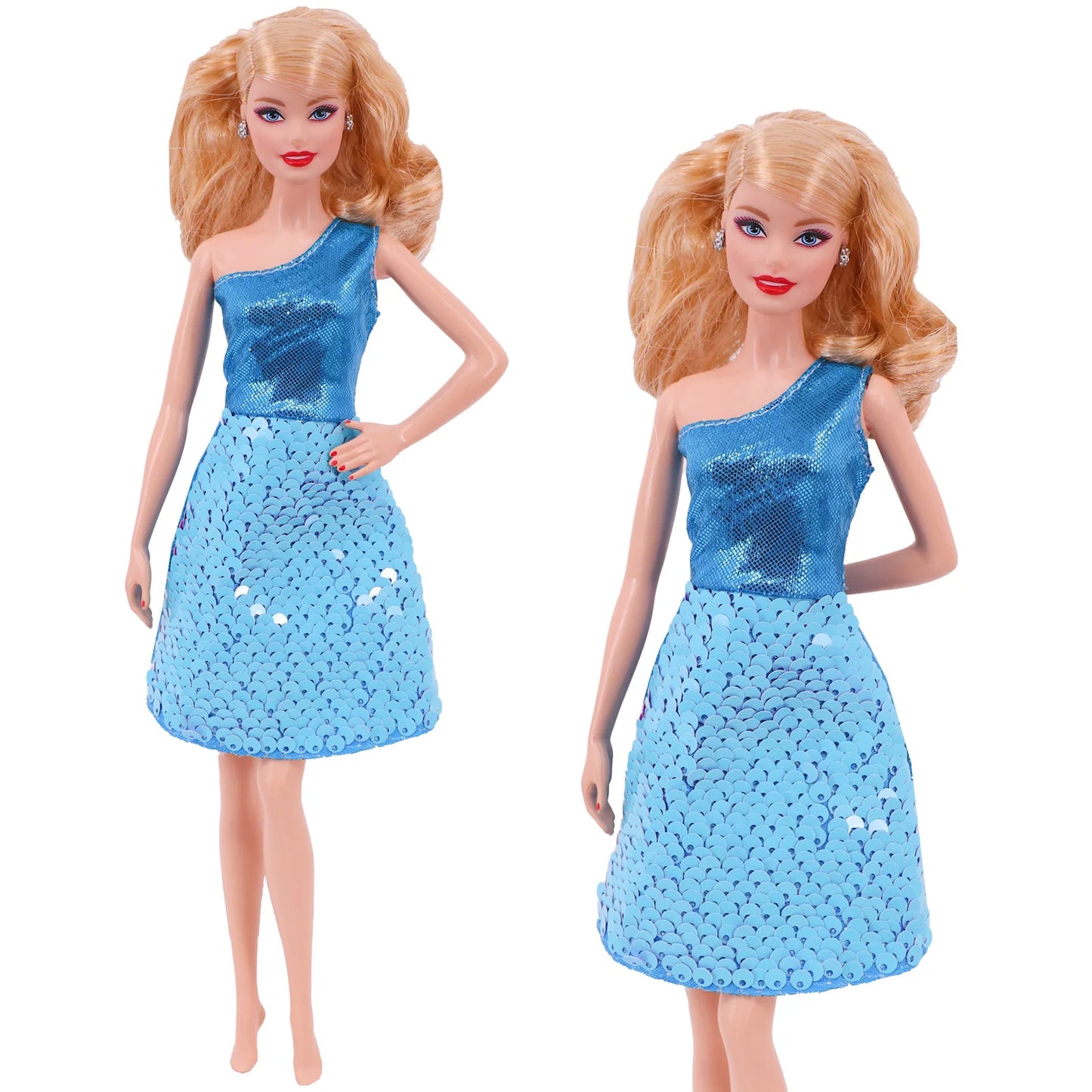 Flash Skirt Doll Dress For Barbie Clothes Accesories BJD Blyth 1/6 Dollhouse Miniature Items Toys For Girls