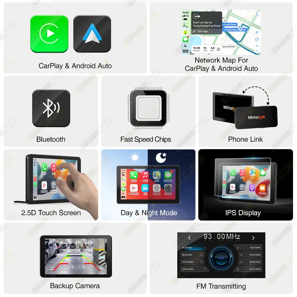 Universal 9 Inch Car Radio Multimedia Video Player Wireless CarPlay Android Auto For VW Nissan Toyota Car Audio Touch Screen