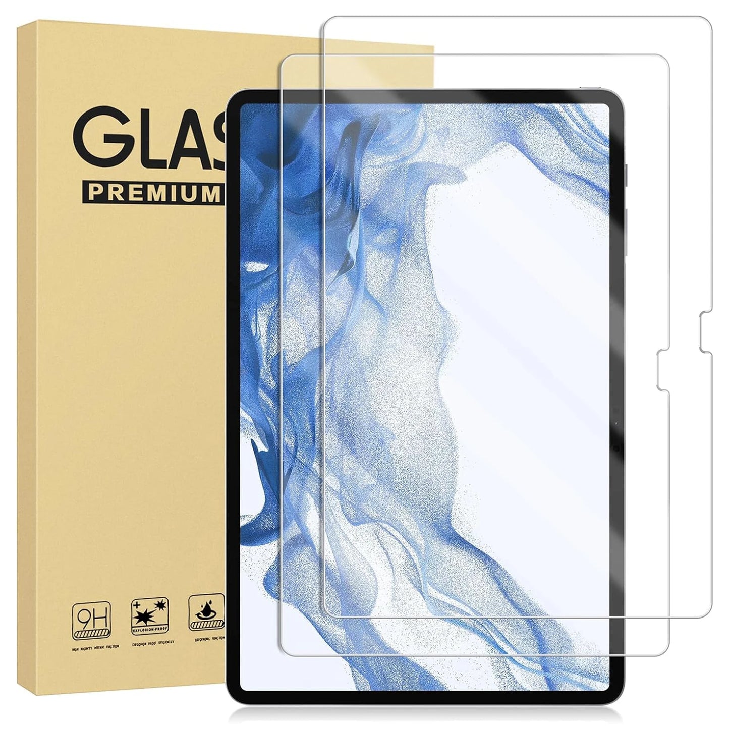 2pcs 9H Tempered Glass Screen Protector For Samsung Galaxy Tab S7 S8 S9 FE Plus 12.4'' 11.0 S5E A7 S6 Lite Tab A 10.1 A8 A9 Plus