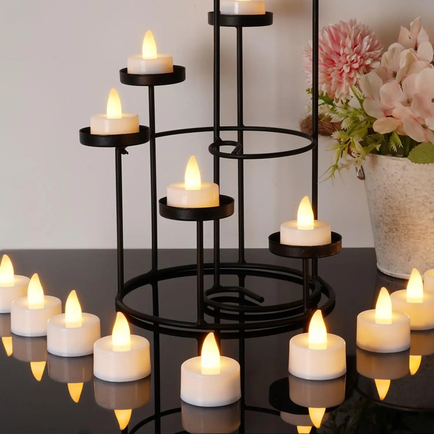 24Pcs/Set Flameless LED Candle Creative wishing Led Tea Light Warm White Flameless Candle Halloween Christmas Decor Candle Light