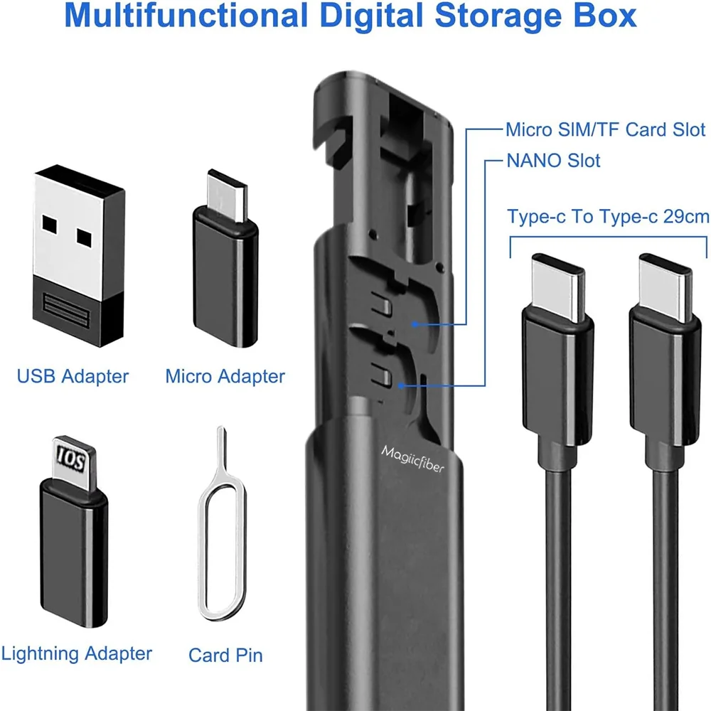 MagiicFiber PD60W USB C To Type C Cable For iPhone 14 Pro Max 5 in 1 Cable Charging Case Set USB Adapter Cable For Samsung S23 X