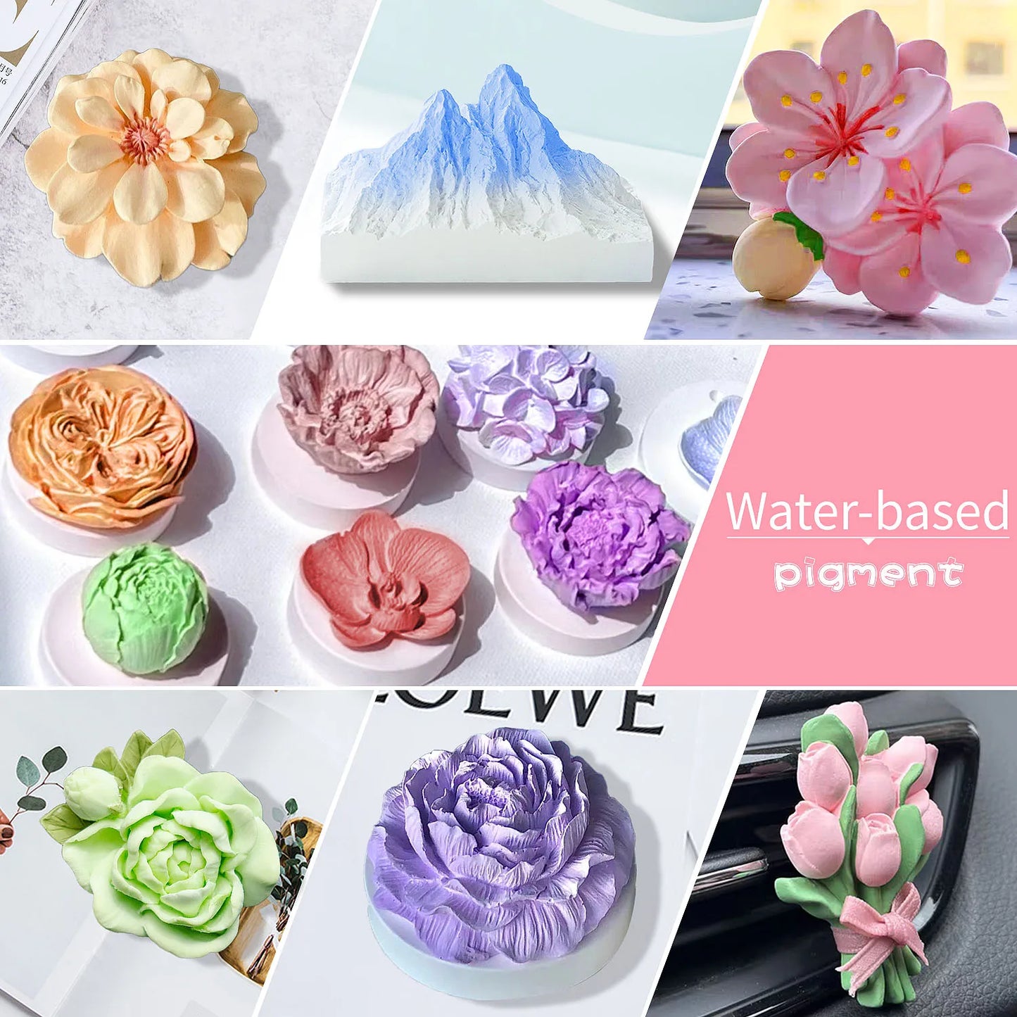 15Color Gypsum Cement Coloring Dye Plaster Craft Concentrate Pigment Cement Plaster Mold Making Coating DIY Handmade Supplies