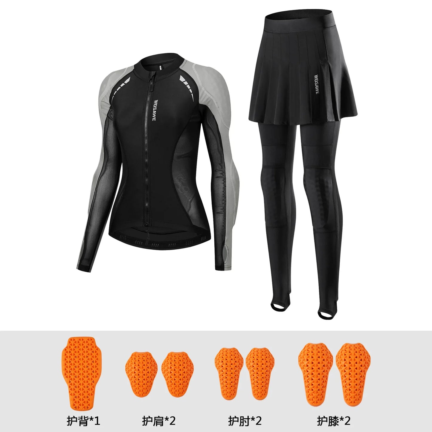 Knight suit women's spring/summer cycling wear Breathable motorcycle protection soft protective jacket top culottes