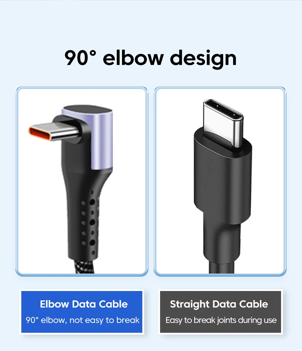 0.15/0.3M Short Cable 66W USB A/ USB C to Type C Fast Charging Cable Elbow Portable Power Bank Data USB C Cord For iPhone 15 16