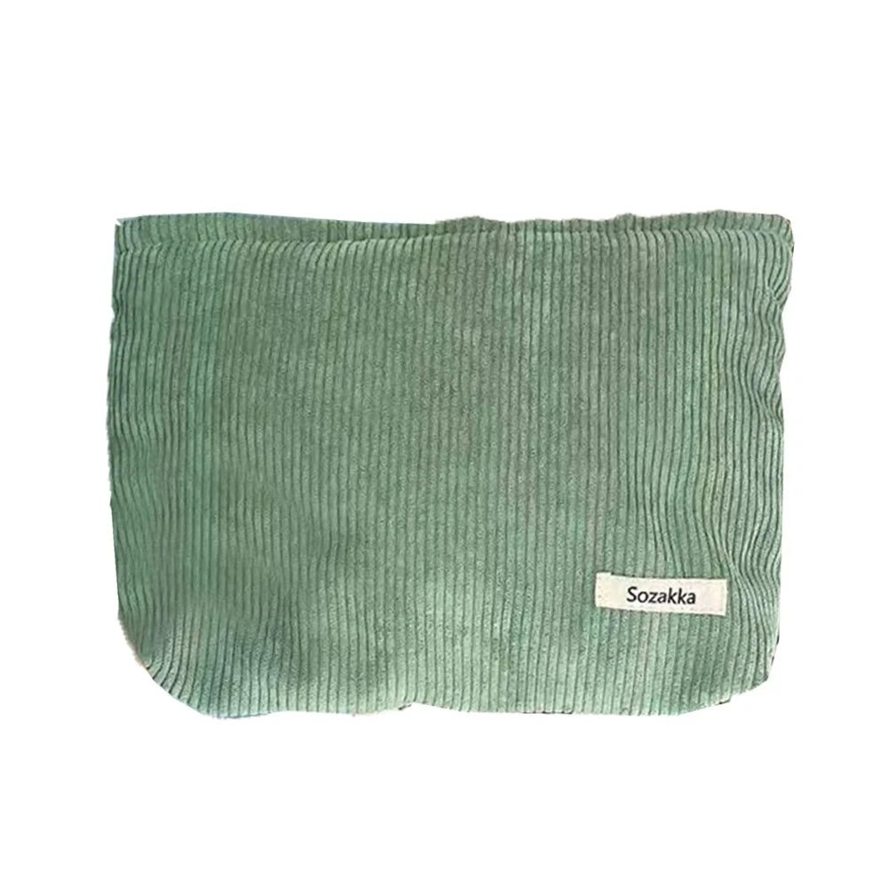 Corduroy Travel Cosmetic Bag Portable Makeup Storage Bag Purses Women Large Capacity Zipper Make Up Organizer Storage Clutch