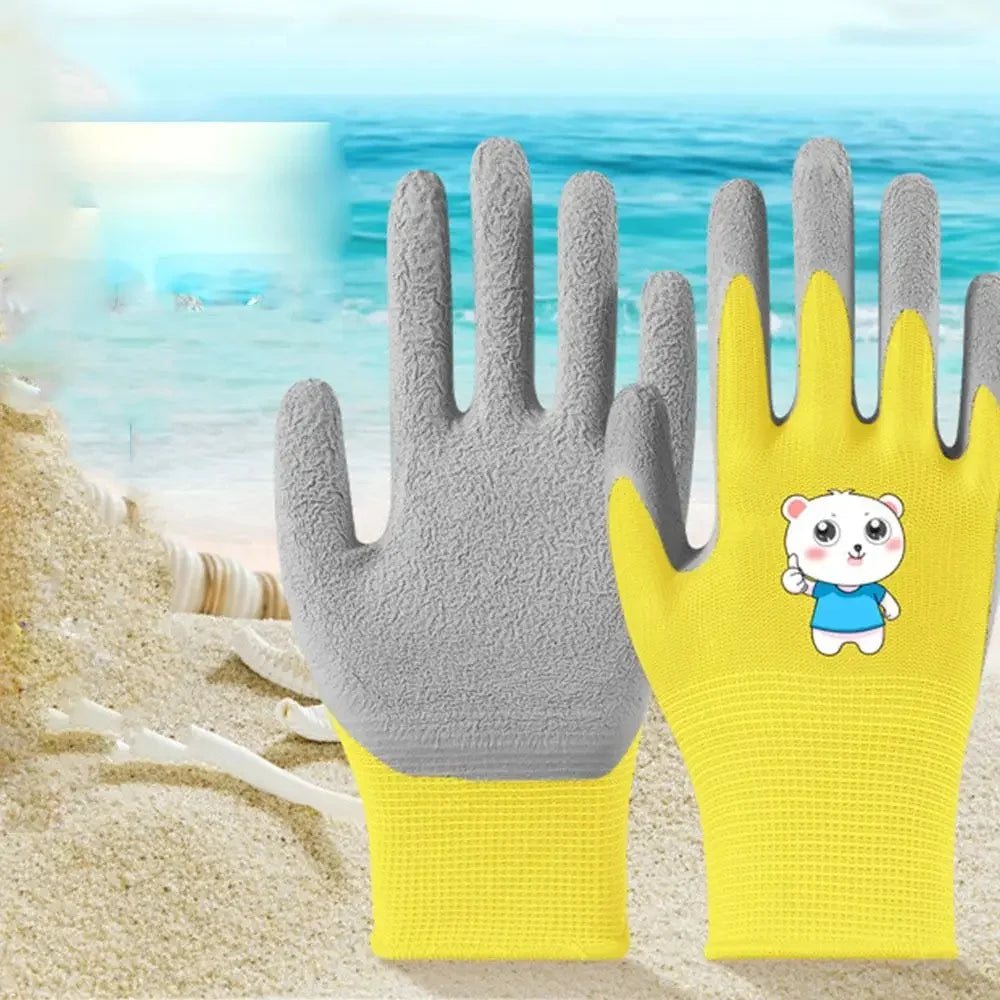Kids Durable Waterproof Garden Work Gloves Non-Slip Children Safety Yard Work Gloves Portable Garden Supplies Gardening Gloves