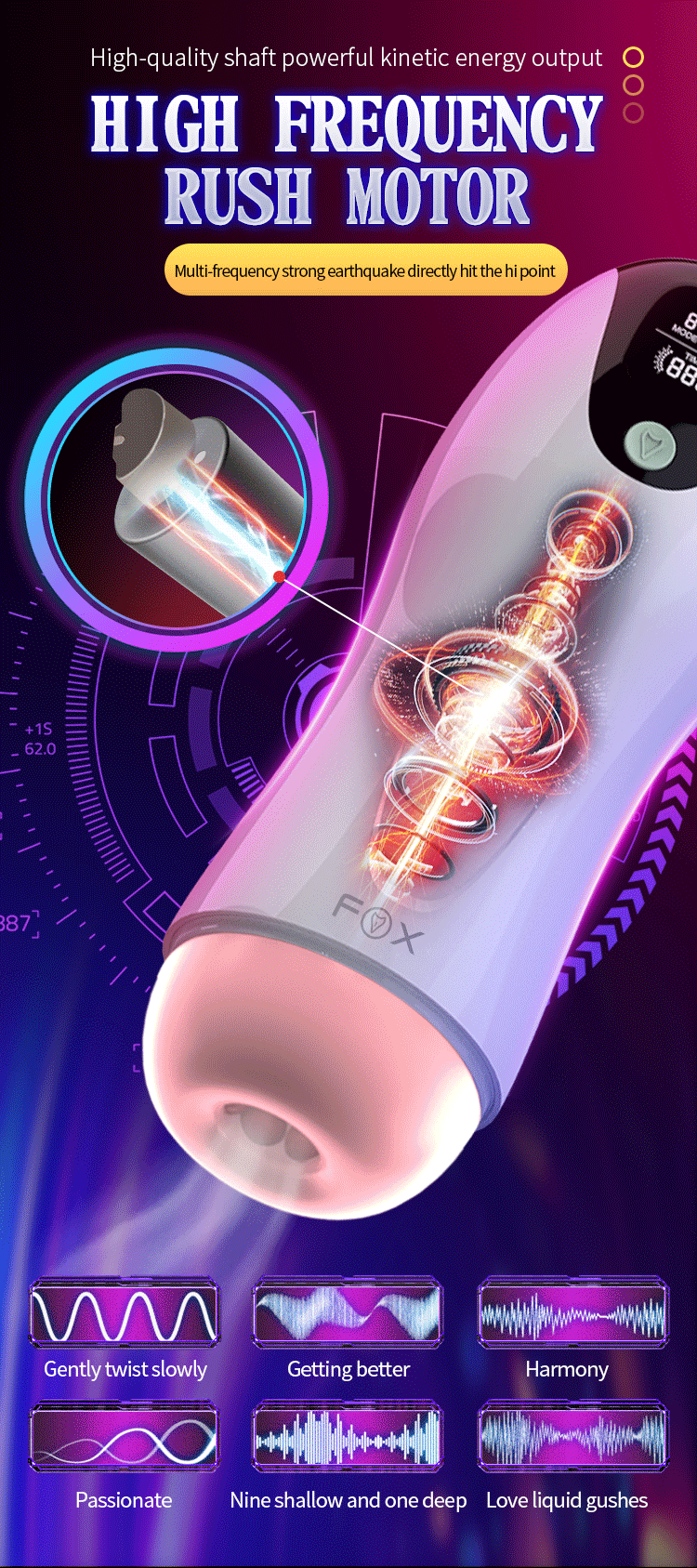 Adult Products Men's Automatic Airplane Cup Sucking Telescopic Intelligent Sound Heating Simulation Channel Sex Masturbation