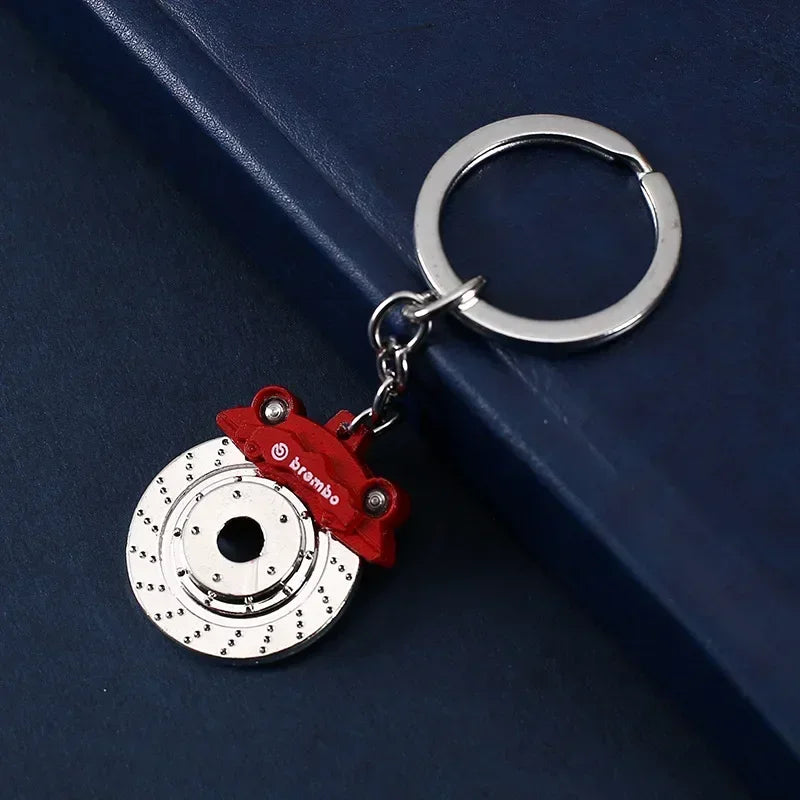 New Creative Gift Brake Discs Wheel Hubs Calipers Metal Keychains Car Modifications Disc Brake Waist Pendants Gift Toys