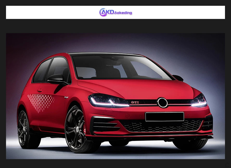 AKD 2 PCS For Golf 7.5 2018-2021 Golf7.5 MK7.5 LED Auto Headlight Assembly Upgrade R-Line Style Design LHD RHD Tool Accessories