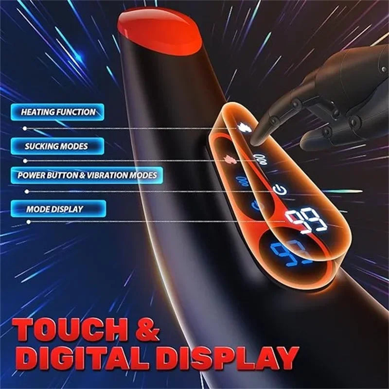 Automatic Sucking Male Masturbator Sex Toys for Men Heating Vibrating LCD Display Penis Pump Blowjob Male Adult Masturbators