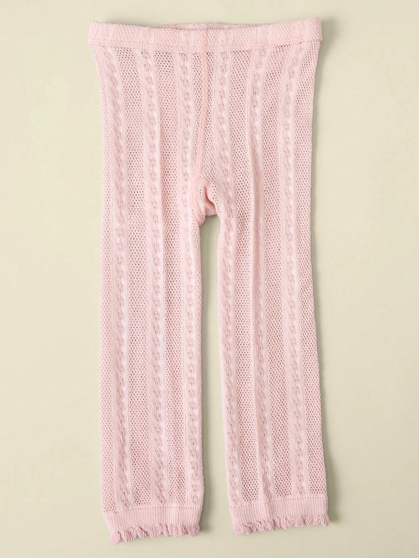 Summer New Children Breathable Knitted Leggings, Baby Solid Color Thin Mesh Lace Tights, Nine Pants for 1-14 Years Old Kids Girls