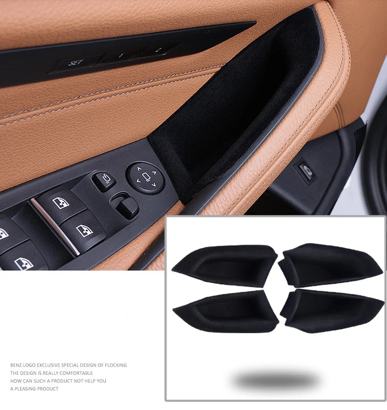Flocking Car Front Door Armrest Storage Box Holders For BMW 5 Series G30 530I 2018-2020 Replacement Stowing Tidying Storage Boxe