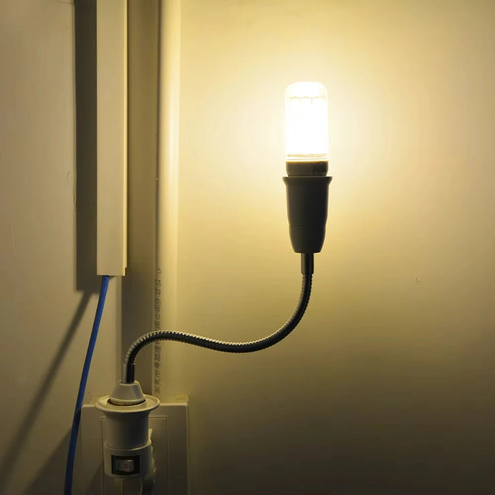 20CM 30CM 40CM 50CM 60CM Flexible E27 to E27 LED Bulb Extension Lamp Holder Light Socket 110V-220V LED Lamp Holder Converter