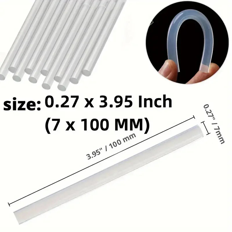 60PCS 7MM High Viscosity Transparent Hot Melt Adhesive Super Stick Adhesive High Temperature Resistant Hot Melt Adhesive Strip
