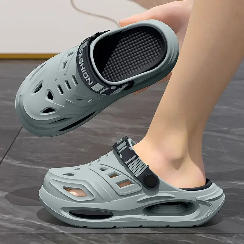 Arch support, anti slip, soft sole, wear-resistant cool slippers for wearing, thick sole breathable odor proof summer hole shoes