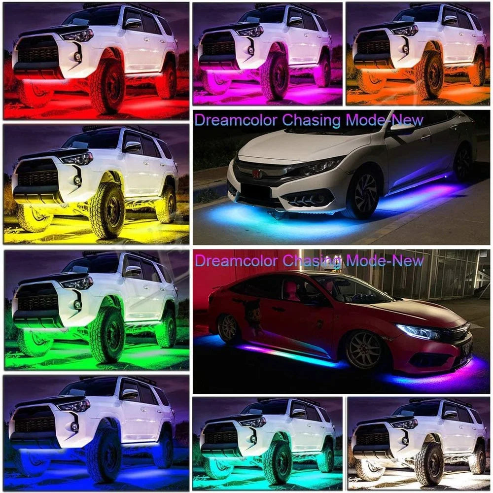 Neon LED RGB Car Underglow Bottom Light Remote/APP Control Flexible Waterproof LED Strip Car Underbody Light Decorative Lamp