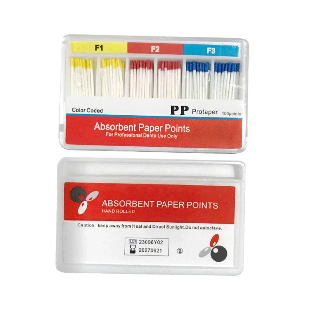 Dental Absorbent Paper Points Moisture Absorbing Paper Tips Taper 0.02 0.04 0.06 F1 F2 F3 Dental Clinics Consumables
