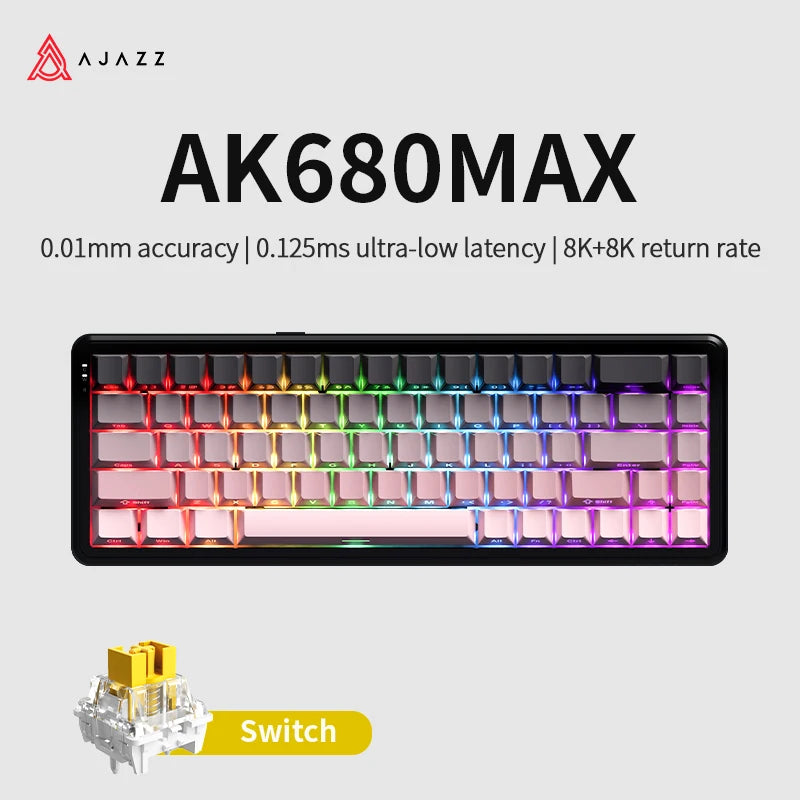 AJAZZ AK680MAX-wireless gaming keyboard, new hall effect switch, fast trigger magnetic keyboard, mechanical keyboard