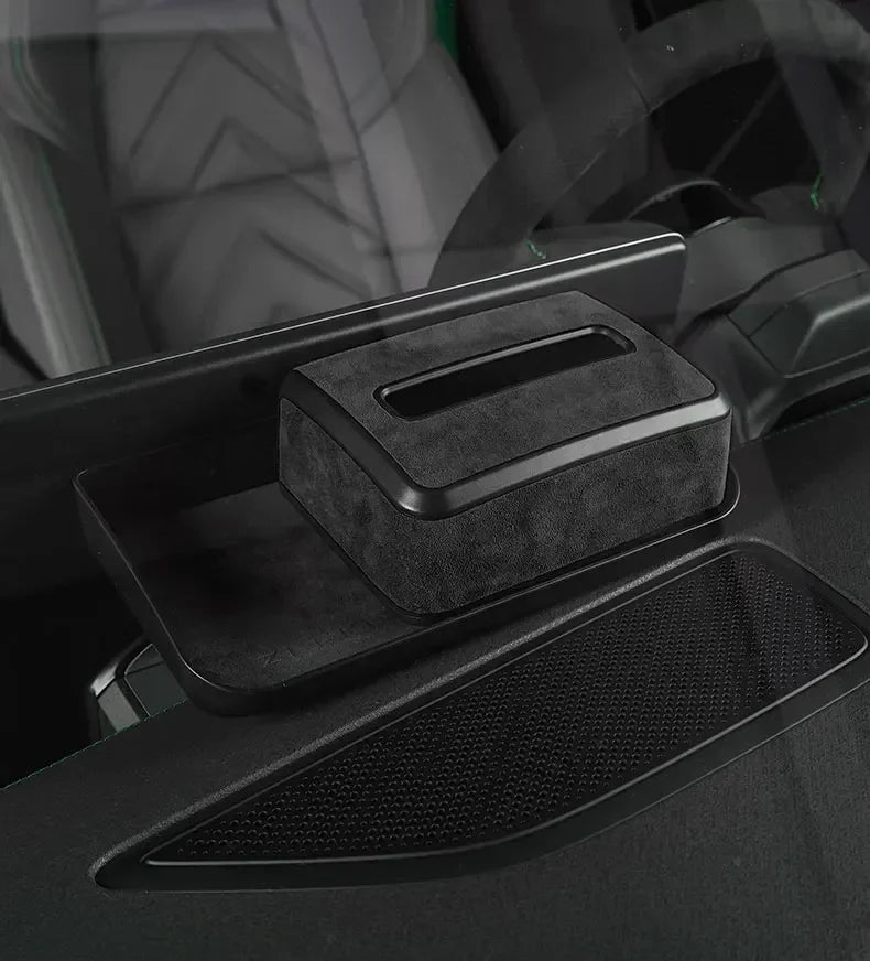 Alcantara Car Machine Storage Box For ZEEKR 001 2021 2023 2022 Navigation Rear Hidden Tissue Organizer Interior Stowing Tidying